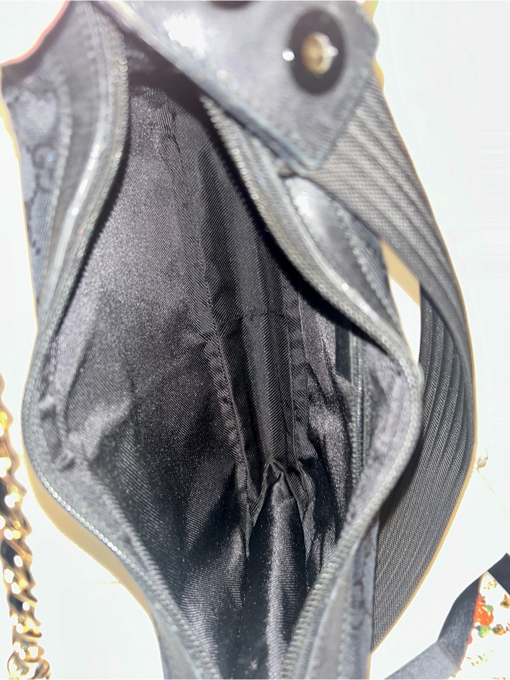Gucci GG Canvas Black Shoulder Hobo with Gold Chain and Scarf Charm - Picture 11 of 16